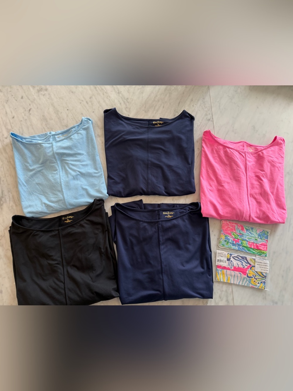 Lilly Pulitzer Navy, Black, Pink & Light Blue Long Sleeve Tops Bundle